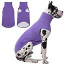 IECOii 4XL Dog Sweater - Stretch Fleece Sweater with Turtleneck,Purple,XXXX-Large, Warm Pullover Sweatshirt Pajamas for Indoor Sleeping/Outdoor Walking, Comfort Fit for Giant Breeds Like Great Dane