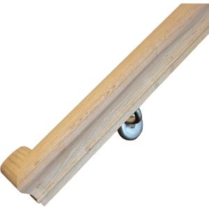 Solid Red Oak Handrail Kit with Wall Returns and Wall Mount Brackets (Matching Screws Included). 6010 Profile Unfinished. Indoor Use Only. (5 Ft, Brush Nickel)