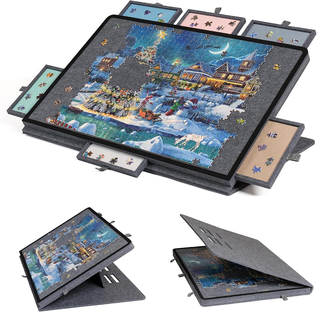 Becko US 1000 Piece Tilting Puzzle Board with 2-in-1 Designed Stand & Cover