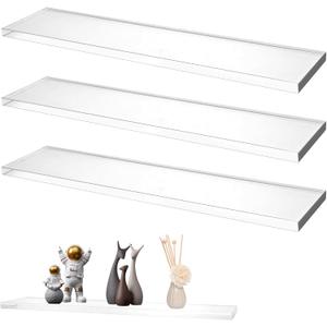 3 Pieces Acrylic Medicine Cabinet Replacement Shelves Bathroom Cabinets Shelves for Living Room Bathroom Kitchen Wall Mounted Medicine Cabinets, 13 Inches