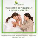 Four Seasons Essentials Twin Size Waterproof Mattress Protector - Cooling Viscose derived from Bamboo Fitted Sheet Mattress Cover - Quilted Jacquard Pad Protects from Dust Allergens (White)