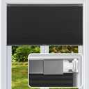 No Drill Cellular Shades Cordless Blackout Honeycomb Blinds 25"Wx64"H Black