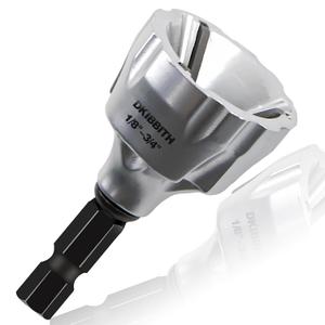 DKIBBITH Heavy-Duty Deburring Chamfer Tool with Sharp Tungsten Carbide Blades, Fast Hex Shank Deburr, External Burr Removal for Metal Rod Bolt Pipe 3D Printing PVC in 1/8" to 3/4" Diameter (3~19mm)