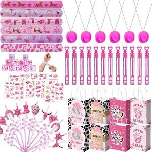 Vanblue Cowgirl Western Party Favors Disco Cowgirl Birthday Decorations Rodeo Hot Pink Horse Party Supplies Favors Gift Bags for Kids Girls Pinata Filler Classroom Rewards 12 Sets