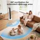Antarctic Star 80°Oscillating Bladeless Portable Tower Fan for Bedroom,12H Timer,6 Speed 4 Modes,LED Display,Powerful for Home/Office/Dorm,37Inch,SECONDARY, 36 inch