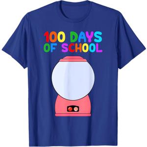 Funny 100 Days of School Gumball Machine for Kids Teachers T-Shirt Youth's, Size M
