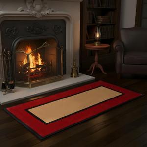 Drydiet 56 x 26 Inch Hearth Rug Fireplace Mat Rectangular Berry Wool Resistant Wool Rug Durable Soft Floor Protection Accent for Fireplace Hearth Living Room or Cabin Decor