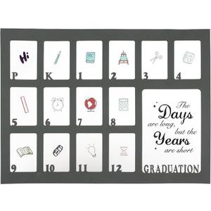 GMFrames School Years Picture Mat Pre-K to 12 Graduation School Photo Mat with no Frame for Kindergarten to 12th Grade,Fits Any 11x14 Picture Frame Grey