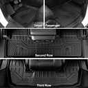 Floor Mats for Honda Pilot 2023-2025 2026, Cargo Mat with Backrest Mat All Weather TPE Cargo Liner Replacement Protection for Honda Pilot Accessories Door Sill Guards