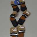 SCENEREAL Anti Slip Dog Socks Boots, Dog Shoes for Hot/Cold Pavement, Waterproof Grip Doggy Booties for Hardwood Floor, Rain Paw Protectors for Small Medium Large Senior Old Dogs, Khaki S (Khaki(Pack of 4+2))