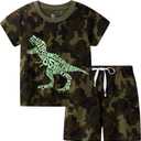 Toddler Boy Clothes Kids Summer Cotton Outfits Short Set Size 2-7Y (Green)