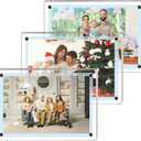 3 Pack acrylic fridge magnetic frame 5X7 Inch refrigerator photo magnet frames clear picture frames magnetic photos Display frame Double-Sided acrylic magnet frames(3pcs clear, 5x7 inch)