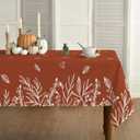 Horaldaily Fall Tablecloth 6060 Inch Square, Thanksgiving Autumn Harvest Caramel Wild Flowers Table Cover for Party Picnic Dinner Decor