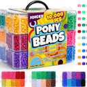 JOICEE 10000Pcs Pony Beads Bulk, 30 Assorted Colors Kandi Beads Rainbow Pony Beads for Making Friendship Bracelet Necklaces Jewelry Hair Braiding DIY Craft Gifts