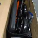 HOMLAND Foldable Rollator Walkers with Seat for Seniors, 8'' Big Wheels, 350 lb. Weight Capacity, Adjustable Handles and Seat Height, Lightweight Rolling Walker, Orange