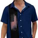 Lzzidou 4th of July Shirts for Men Patriotic American Flag Shirts USA Memorial Day Shirt (Small)