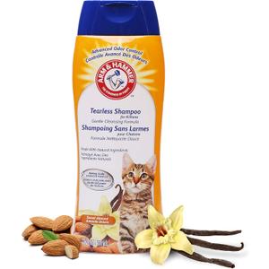 Arm & Hammer Tearless Kitten Shampoo for Cats Natural Cat Shampoo for Odor Control with Baking Soda, 20 Fl Oz Gentle Cleansing Kitten Shampoo in Sweet Almond Scent (Pack of 1)