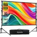 Giant 180 inch Projector Screen with Stand (Requires 14FT Space), 15FT Massive Outdoor Movie Screen 4K HD Front/Rear Projection, Foldable Anti-Crease Theater Screen with 2 Sandbags & Bag