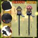 Rossesay 2 Pack Mushroom Fairy House Solar Light Spring Outdoor Garden Home Statue LED Light Fairy Lights for Outside Spring Garden Lawn Walkway Patio Yard Backyard Plant Decoration
