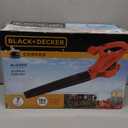 BLACK+DECKER Electric Leaf Blower, Handheld Blowers for Lawn Care, Lightweight, 180 MPH 180 CFM, 7-Amp, Corded (LB700)