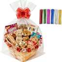 100Pcs 20"x30" Cellophane Treat Bags for Gift Baskets Thcik Cello Gift Bags, 1 Count