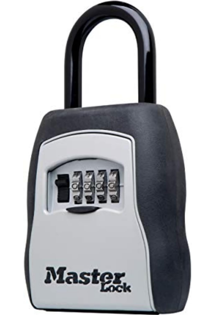 Master Lock Key Lock Box, Outdoor Lock Box for House Keys, Key Safe with Combination Lock, 5 Key Capacity, 5400EC, Black