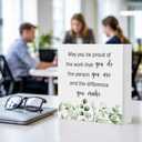 May You Be Proud of the Work Wooden Box Sign Decor, Farmhouse Plaque Home Office Decoration for Wall Table Desk, Appreciation Thank You Gifts for Coworker Employee Boss, 5x5 Inch