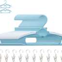 Baby Nursery Closet Hangers, Non-Slip and Extendable Laundry Infant Pant Hanger for Newborn Clothes 50pcs Blue hangers11-14'' Adjustable Children Coat Hanger for Girl Boy Toddler Kids Child., 50PACK
