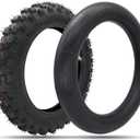 2.5-10" Off-Road Tire and Inner Tube Set, Dirt Bike Tire with 10-Inch Rim and 2.5/2.75-10 Dirt Bike Inner Tube Replacement,Compatible with Honda CRF50/XR50, Suzuki DRZ70/JR50, and Yamaha PW50-2PC