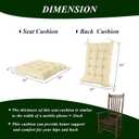 Rocking Chair Cushions Indoor Chair Pads High Back and Seat Cushion 2 Piece Set Linen White