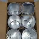 6" High Vase Centerpiece for Table, Rustic Farmhouse Mason Jars with Twine Bow, Vintage Galvanized Metal Flower Container for Wedding Home Decor (Silver, 6Pcs)