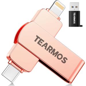 512GB Flash Drive Intended for iPhone iPad, Memory Stick Storage for Photos and Videos Backup, Compatible with iPhone iPad Android PC, Plug and Play, No Application Required (Rose Gold)
