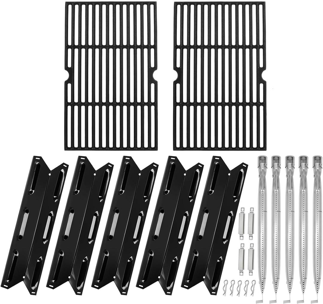 BQMAX Grill Parts for Kenmore 5 Burner Grill 146.23680310, 146.47469610, 146.30213510, 146.47468610, 640-05057375-7 16.5 Inch Cooking Grates Kit for Kenmore Grill Replacement Parts 5 Burner