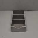 Household Essentials Grey 727-1 Deep 3 Section Drawer Organizer Box for Storage | 12 in x 6.13 in x 3.13