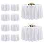 10 Pack White Round Tablecloths, 120 Inch Stain Resistant and Wrinkle Polyester Fabric Washable Table Clothes Cover for Kitchen Dining, Wedding, Reception Banquet, Birthday Party, Buffet Restaurant