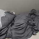 QUIETSEA Queen Bed in a Bag 7 Pieces Comforter Set Queen, Ruffle Shabby Chic Bedding Comforter Set Dark Grey Bed Set with Comforter, Pillowcases, Flat Sheet, Fitted Sheet and Pillow Shams