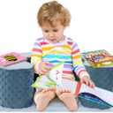 MABOZOO Sit Up Pillow for Baby, Foam Baby Floor Seat Support Seat Sitting Pillow for Sit Balance, Soft Infant Sitting Support Ring for Babies, Infants and Toddlers (Blue)