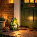 SIMON'S SHOP Solar Frog Garden Statue, 8'' Outdoor Weatherproof Figurine
