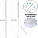 5 x 6 Pack Replacement Straws with Cleaning Brush Compatible Stanley 30 oz 40 oz Tumbler, Plastic(White)