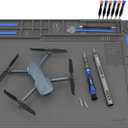 STREBITO Soldering Mat Large, Solder Mat Heat Resistant 932F, Magnetic Mat for Screws and Tools, Solder Pad for Soldering Iron, Electronics, PC Building, Laptop, RC, Phone, Size 21.7 "x 15.8" (Grey)