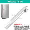 Upgraded W10806512 Refrigerator Door Handle w/Set Screw Compatible with Whirlpool Refrigerator, Stainless Steel Fridge Door Handle Replacement, Replace Part AP5982853, PS11703503