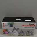 Geedel Rotary Cheese Grater Cheese Shredder - Upgraded 5-in-1 Cheese Grater with Handle and Strong Suction Base, Multi-purpose Vegetable Slicer Ice Shaver Nuts Grinder for Ice, Vegetables, Fruit, Nuts (White)