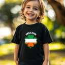 St Patricks Day Shirt Kids  Boys Girls Toddler Green T-Shirt Lucky Clover Ireland Shamrock Outfit 2T-8T (Black)