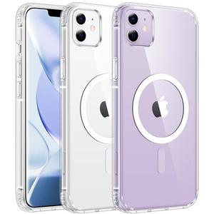 FNTCASE for iPhone 11 Case Clear: Magnetic Phone Cases Compatible with Magsafe Slim Anti Yellowing Rugged Shockproof Protective Transparent Cell Cover (A-Clear)