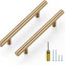 Ravinte 20 Pack Kitchen Cabinet Handles Champagne Bronze 4 Inch Hole Center Stainless Steel Pulls for Dresser Drawer Cupboard Handles with Screwdriver, 6-3/8 Inch Length