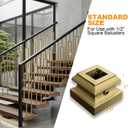 20 Pack Brass Gold Iron Baluster Flat Shoes, Stair Shoe with Screw for Use with 1/2" Square Balusters, Decorative Stair Railing