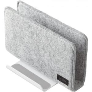 Sonic Utlim Vertical Laptop Stand for Desk, Dock Holder with Felt Cover, Desk Organizer, Storage and Stand for All MacBooks, Windows Laptops, Tablets, and Smartphones, UT-5352-W