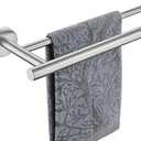 JQK Double Bath Towel Bar, 16 Inch 304 Stainless Steel Thicken 0.8mm Towel Rack Bathroom, Towel Holder Brushed Finished Wall Mount, Total Length 19.16 Inch, TB100L16-BN