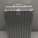 HotWay PC Hard Shell Carry On Luggage with Aluminum Frame, Suitcase with Cup Holder and USB Port, Zipperless Luggage for Business Travel (Silver, Carry On 20Inch)