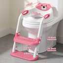 Potty Training Seat with Step Stool Ladder, Toddler Toilet Seat for Boys Girls, Adjustable 6 Heights Fits Round & Elongated Toilets, Anti-Slip Pads & Leak-Proof Guard